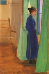 Sophie Herrmann aan het raam in Wulkow